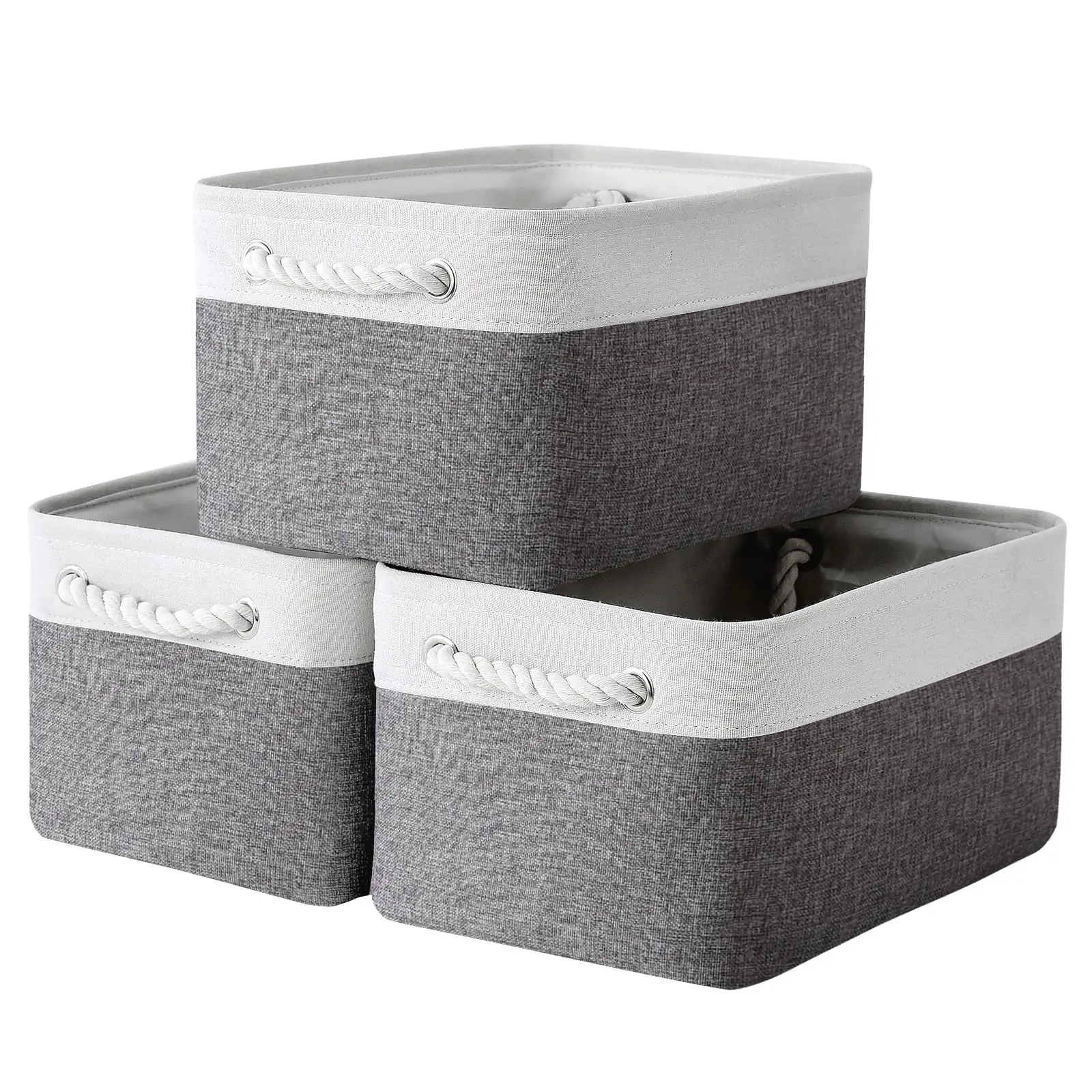 Linum Home Textiles - Caja de almacenamiento de lino plegable
