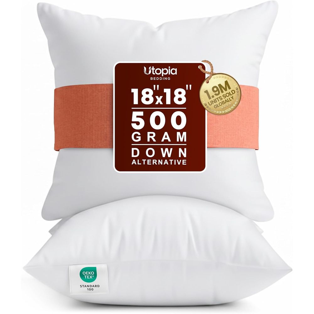 Pillow Insert 18X18 - Par de Almohadillas Blancas de 18x18