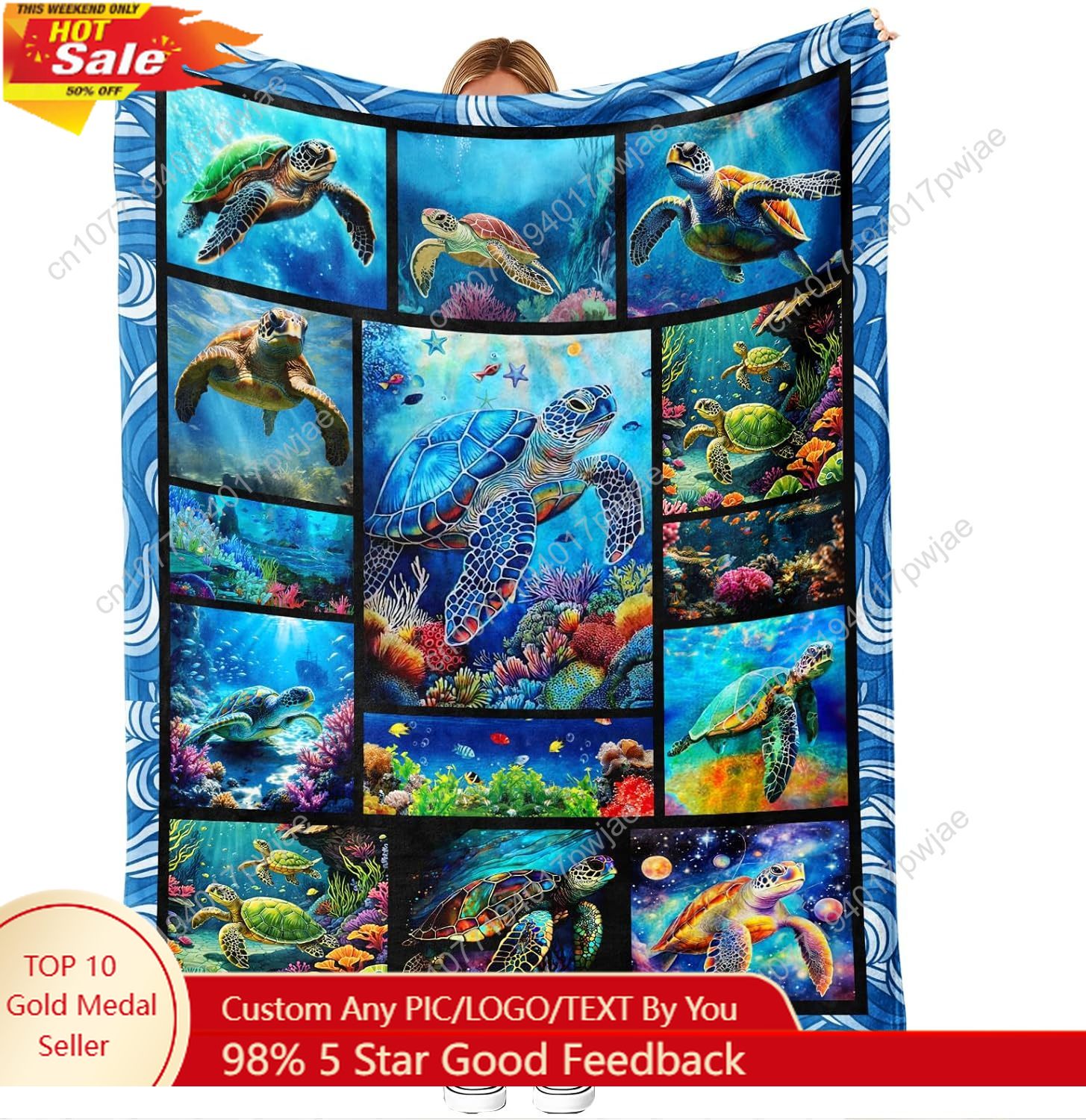 Manta de franela de tortuga ma - Home Textiles And Decor reseña y precio