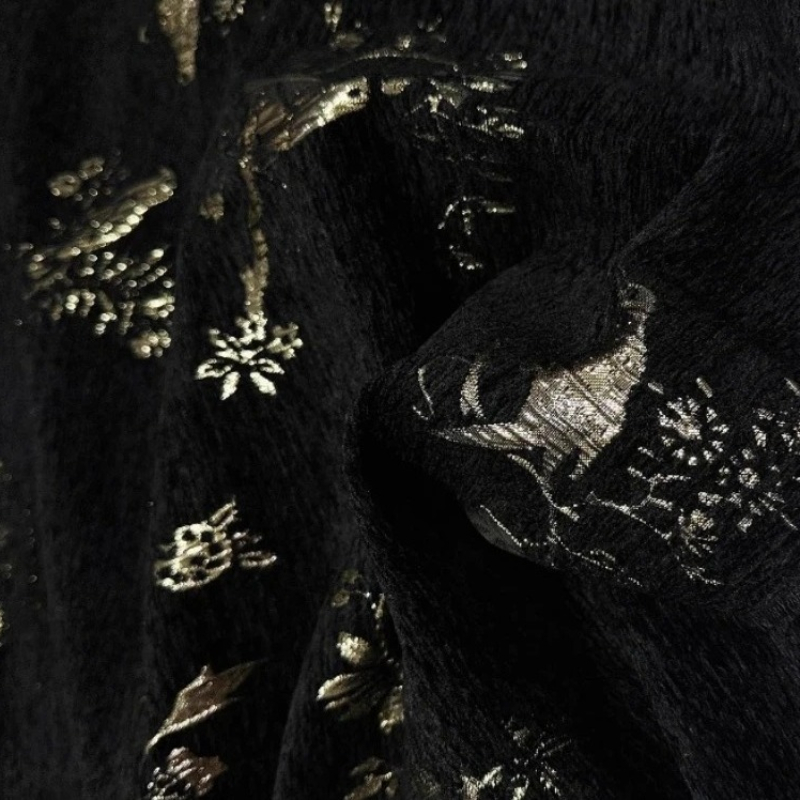 Hilos dorados de chenilla Jacq - Home Textiles Luxury Curtains reseña y precio