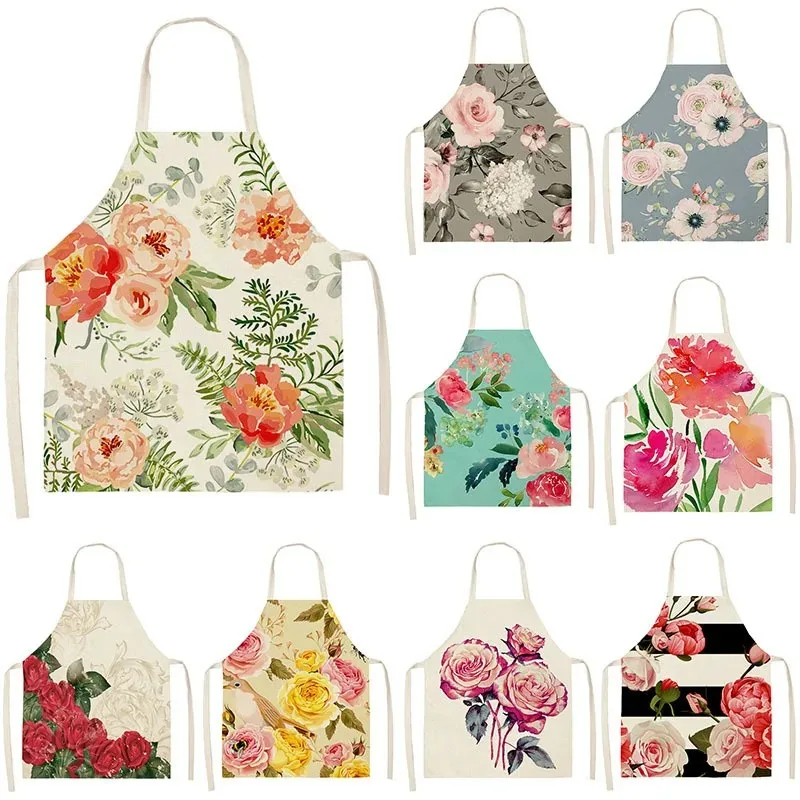 Delantal de lino con flores de - Linum Home Textiles reseña y precio