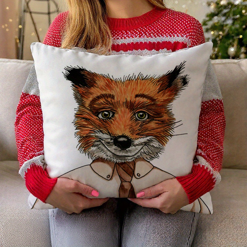 Funda de almohada Mr. Fox con  - Pillow Insert 18X18 reseña y precio